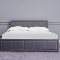 Grey 4FT Upholstered Storage Ottoman Bed  - Grey