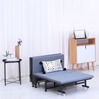 Folding Bed with Wheels 70cm Width - Grey