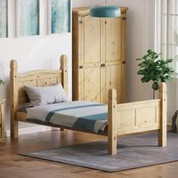 Corona Solid Pine Wood Bed Frame  Pine  High Foot End  Single | Bed Sava