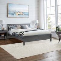 Azure Modern Solid Pine Grey Bed - Grey / King / Bed Frame Only