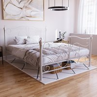Chicago Metal Bed Frame  White  King | Bed Sava