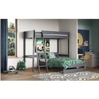 Tera High Sleeper With L Shaped Small Double Bed Grey - Grey