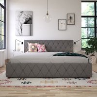 CL Elizabeth Upholstered Storage Bed  Grey  King | Bed Sava