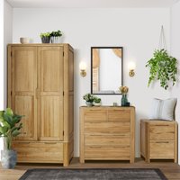 Oak Effect Bedroom Furniture Trio Set - Oak