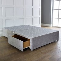 Divan Reinforced Bed Base Set with Headboard - Grey  / Single