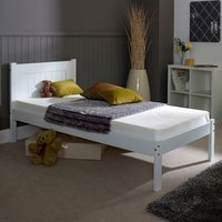 Clifton Wooden Bed Frame  Satin White  Small Double | Bed Sava