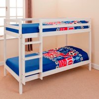 Wooden Bunk Bed  - White / 198cm