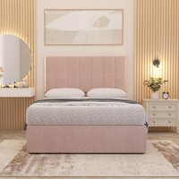 Austin Plush Velvet Orthopaedic Divan Bed Set Hybrid Mattress and Headboard - Pink / Super King