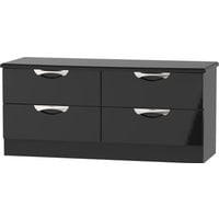 Camden Ready Assembled 4 Drawer Bed Box - Black Gloss & Black