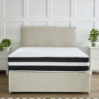 Divan Reinforced Bed Base Set with 20" Headboard - Cream / 180cm / Superking / No Drawers
