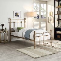Bayford Traditional Victorian Metal Bed Frame - Antique Brass / Single