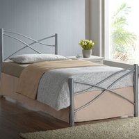 3ft Metal Bed In Silver - Silver