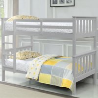 Wooden Pine Bunk Bed in Caramel or Grey  - Grey