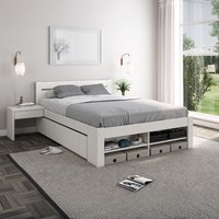 Pradis Storage Bed White Double - White