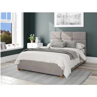 Caine Plush Velvet Ottoman Storage Bed - Silver / Small Double