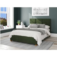 Caine Plush Velvet Ottoman Storage Bed - Forest Green / Small Double