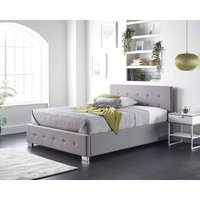 Aspire Side Opening Ottoman Storage Bed - Grey Linen Fabric / 215cm / King
