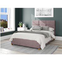 Caine Plush Velvet Ottoman Storage Bed - Blush / Superking