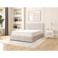 Olivier Distressed Velvet Fabric Ottoman Storage Bed - Platinum / King