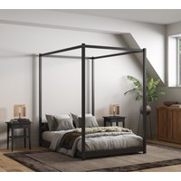 Zara Four Poster Bed Frame - Black / Double