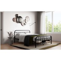 Compton Black Metal Bed Small Double  Black | Bed Sava