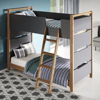Osaka Bunk Bed Grey And Oak - Grey