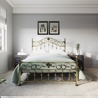 Edith Brass Metal Bed Frame - Brass / Kingsize