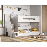 Slick Staircase Bunk Bed White - White