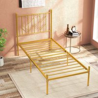 3FT Single Metal Bed Frame - Gold