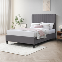 Aster Velvet Bed Frame - Grey / Double