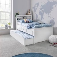 Venus White Guest Bed With Drawers   - White / Without Trundle / Memory Foam Mattress