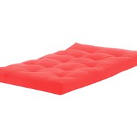 2 Seater Fibre Filled Futon Mattress - red / Small Double