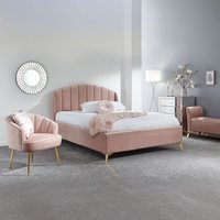 Pettine End Lift Ottoman Bed - Blush Pink / Double