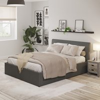 Ascot Ottoman Bed Frame - Grey / Double