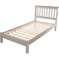 Corona Low End Single Bed Frame  Grey washed wax | Bed Sava