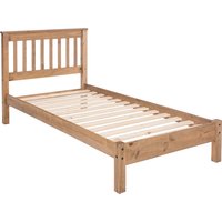 Corona Low End Single Bed Frame  Antique waxed pine | Bed Sava