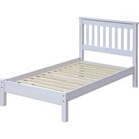 Corona Low End Single Bed Frame  White washed wax | Bed Sava
