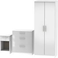 Carlton Ready Assembled 3 Piece Bedroom Set  Grey | Bed Sava
