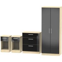 Carlton Ready Assembled 4 Piece Bedroom Set  Black  5 | Bed Sava