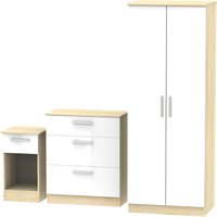 Carlton Ready Assembled 3 Piece Bedroom Set  White | Bed Sava