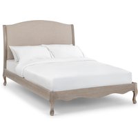 Camille Fabric And Wood Bed - Oatmeal/Limed Oak