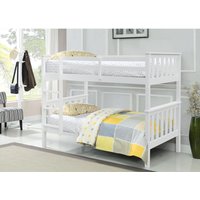 Atlantis Wooden Kids Double Bunk Bed Frame with Ladder - White Pine - H 150cm x W 99cm x L 200cm