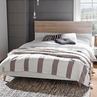 Stockholm Scandinavian Bed - Oak & White / King