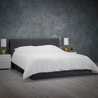 Berlin Velvet Ottoman Bed - Silver / Double