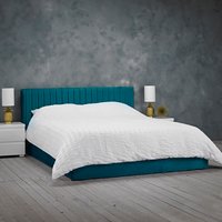Berlin Velvet Ottoman Bed - Teal / Double
