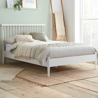 White Bed Frame Oak Birlea Malmo 3FT 90cm Bedstead - White / King