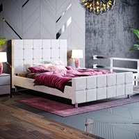 Valentina Fabric Bed - Light Grey Velvet / Double