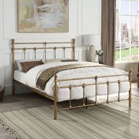 Bayford Traditional Victorian Metal Bed Frame - Antique Brass / Small Double