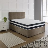 Divan Reinforced Bed Base Set with 20" Headboard - Mink  / 150cm / King / 4x Drawers