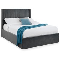 Langham Scalloped Headboard Storage Superking Bed - Grey - Grey